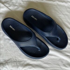 Seven Navy Blue Flip Flops